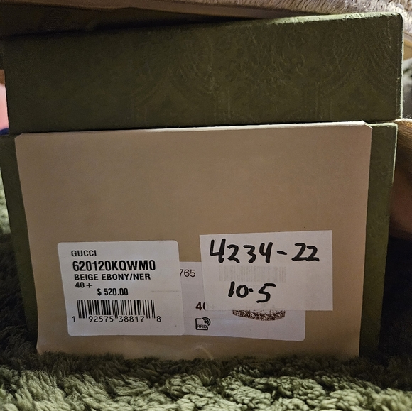 WOMEN'S GG MATELASSÉ CANVAS ESPADRILLE SANDAL RUBBER SOLE 10.5 - Picture 6 of 7